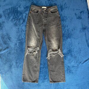 Topshop Black Dad Jeans | Straight Leg Denim | Size 28